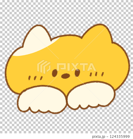 Cute cat peeking out (yellow) 124335999