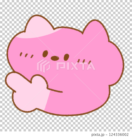 これ！左に指さしかわいいネコ (ピンク) 124336002