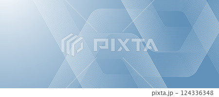 Modern medical or health care scientific abstract background with hexagons. Geometric stripe line art design for poster, brochure, cover, banner, header, website, presentation template 124336348