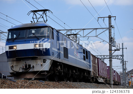 東海道本線を走るEF210-1コンテナ貨物列車 124336378