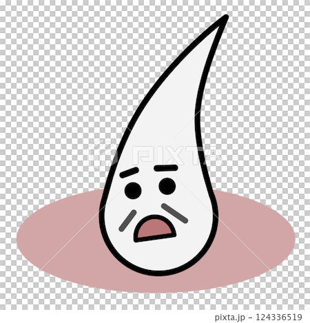 Illustration of hair turning gray due to aging and stress 124336519