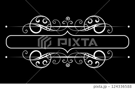 Vintage black and white element. Graphic vector design. Damask graphic ornament 124336588