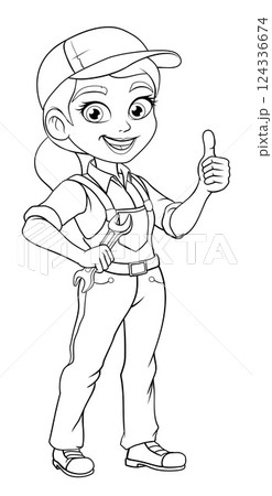 Woman Female Spanner Wrench Mechanic Plumber 124336674