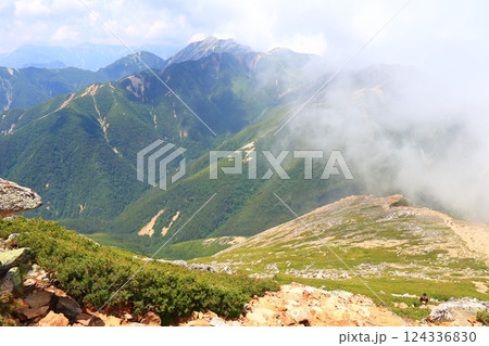 常念岳から見る北アルプス山並み 124336830