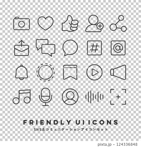 UI 圖示集(SNS 和媒體) UI 圖示集(SNS 和媒體) 124336848