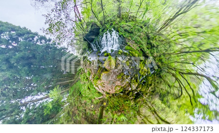 「秋田県」全天球カメラで元滝伏流水を撮影 にかほ市 「秋田県」全天球カメラで元滝伏流水を撮影 にかほ市 124337173