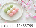 三色団子と桜 三色団子と桜 124337991