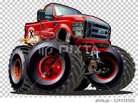 Cartoon Monster Truck 124338388