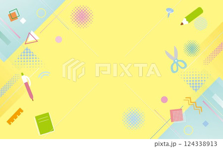文房具の可愛いイラスト 124338913