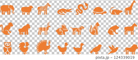 動物のグラフィックアイコンイラストセット 124339019