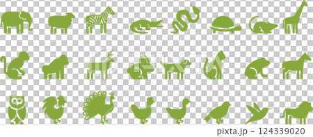動物のグラフィックアイコンイラストセット 124339020