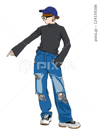 女性　全身 124339166