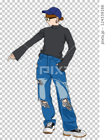 女性　全身 124339166