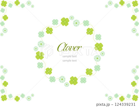 シンプルでかわいいクローバーのフレーム　Cloverframe 124339231