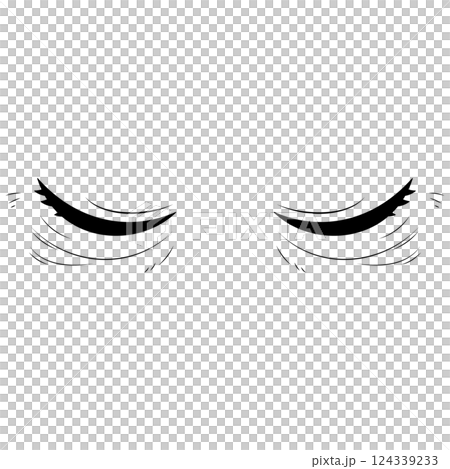 老いた目元_閉じた目_手書き_ベクター素材 124339233