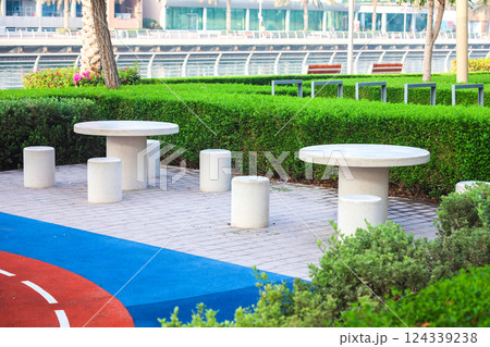 Kids Bright Outdoor Playground in Dubai UAE 124339238