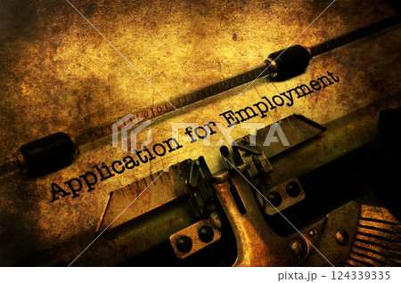 Application for employment on typewriter Application for employment on typewriter 124339335
