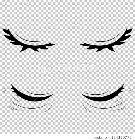 Eyes_Closed eyes_Difference set_Handwritten_Vector material Eyes_Closed eyes_Difference set_Handwritten_Vector material 124339779