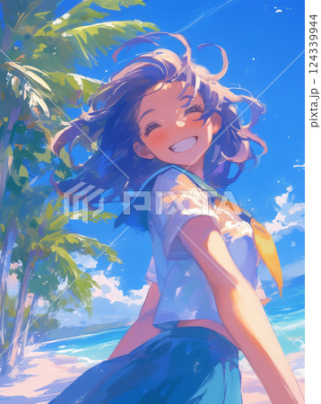 浜辺の女性 124339944