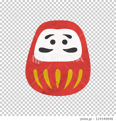 手繪水彩達摩插畫 124340646