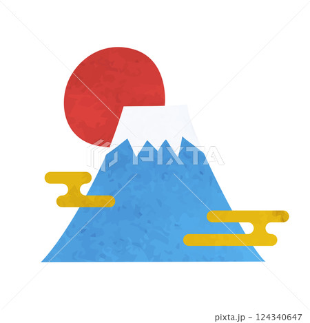 手描きの水彩の富士山イラスト 124340647