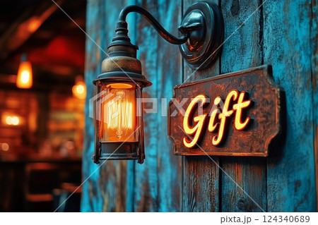 アンティーク調の看板 アンティーク調の看板 124340689
