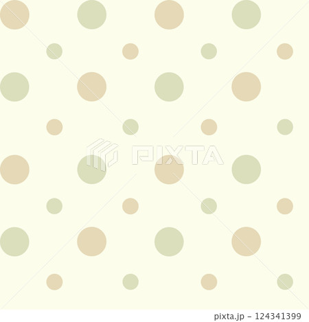 Bubbles circles watercolor seamless pattern. Abstract ornament. Illustration soft light green background. Big and small forms. Perfect for wrapping paper, scrapbooking, packaging, textile, postcard 124341399