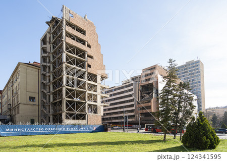 the buildings housing the Federal Secretariat for National Defense of the RSFJ in Belgrade, Serbia 124341595