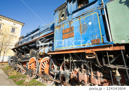 Old locomotive in Belgrade, Serbia Old locomotive in Belgrade, Serbia 124341604