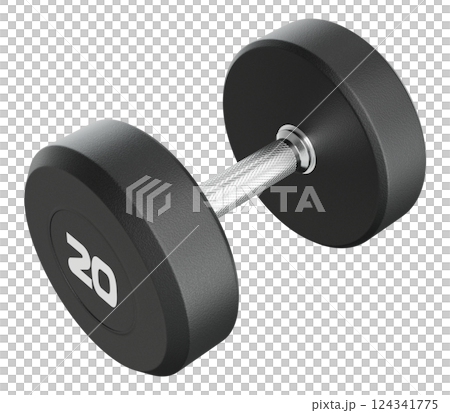 Blank Round Rubber Dumbbell with number 20, weightlifting gym equipment Blank Round Rubber Dumbbell with number 20, weightlifting gym equipment 124341775