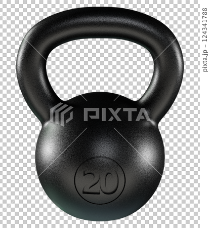 Kettlebell fitness weight, 20 kg heavy cast iron powerlifting equipment 124341788
