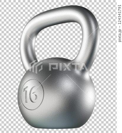 Kettlebell fitness weight, 16 kg heavy cast iron powerlifting equipment 124341791
