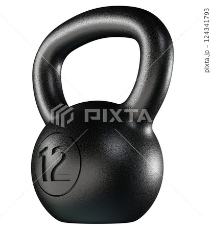 Kettlebell fitness weight, 12 kg heavy cast iron powerlifting equipment 124341793