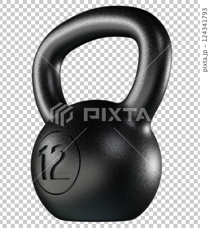 Kettlebell fitness weight, 12 kg heavy cast iron powerlifting equipment 124341793