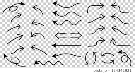 黑色箭頭設定插圖 黑色箭頭設定插圖 124341921