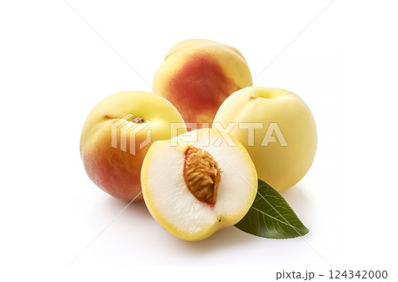 カットした桃のイメージ素材 124342000