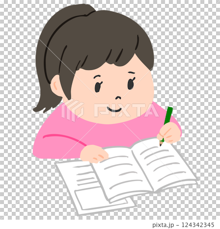 勉強している女の子 124342345