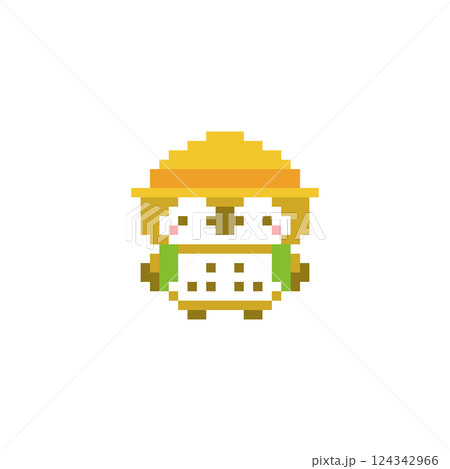 小学生のフクロウのドット絵 124342966