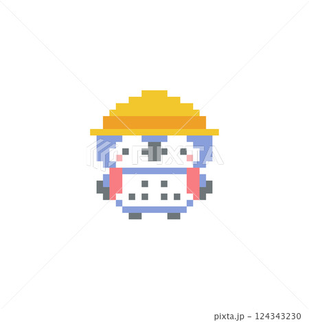 小学生の青色フクロウのドット絵 124343230