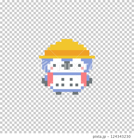 小学生の青色フクロウのドット絵 124343230