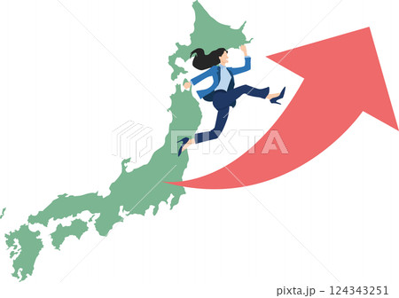 日本から世界に羽ばたくグラフィック素材イラスト 日本から世界に羽ばたくグラフィック素材イラスト 124343251