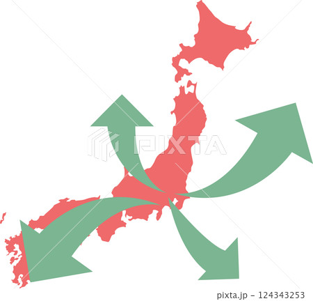 日本から世界に羽ばたくグラフィック素材イラスト 日本から世界に羽ばたくグラフィック素材イラスト 124343253