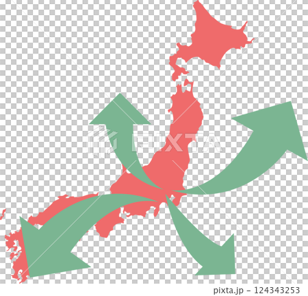 日本から世界に羽ばたくグラフィック素材イラスト 日本から世界に羽ばたくグラフィック素材イラスト 124343253