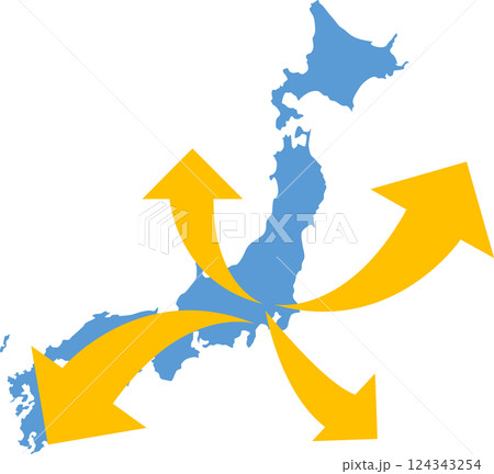 日本から世界に羽ばたくグラフィック素材イラスト 日本から世界に羽ばたくグラフィック素材イラスト 124343254