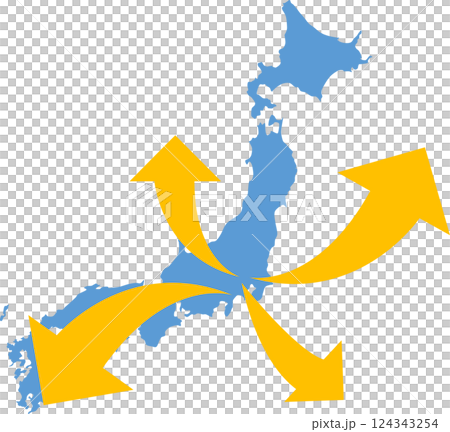 日本から世界に羽ばたくグラフィック素材イラスト 日本から世界に羽ばたくグラフィック素材イラスト 124343254