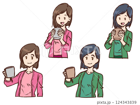 マグカップを持つ女性1 124343839