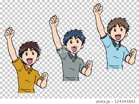 Man 2 raising his right hand Man 2 raising his right hand 124343842