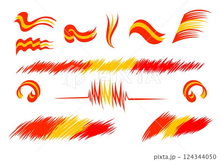 Vector logo set of Spain flag icon. Flat style 124344050