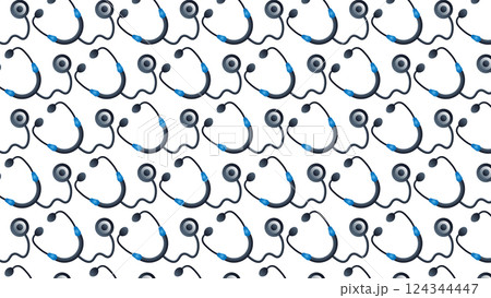 Seamless Stethoscope Pattern 124344447