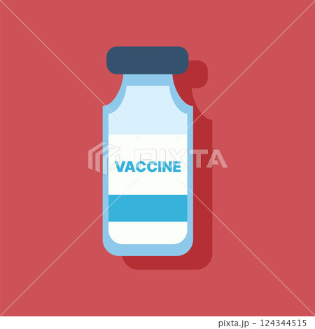 Vaccine Bottle Flat Vector Illustration Vaccine Bottle Flat Vector Illustration 124344515